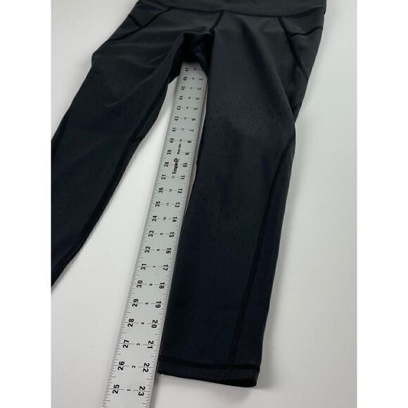 Athleta Mesh Ventilation Ankle Leggings Womens Medium Black Athleisure BK0467 - Picture 5 of 7